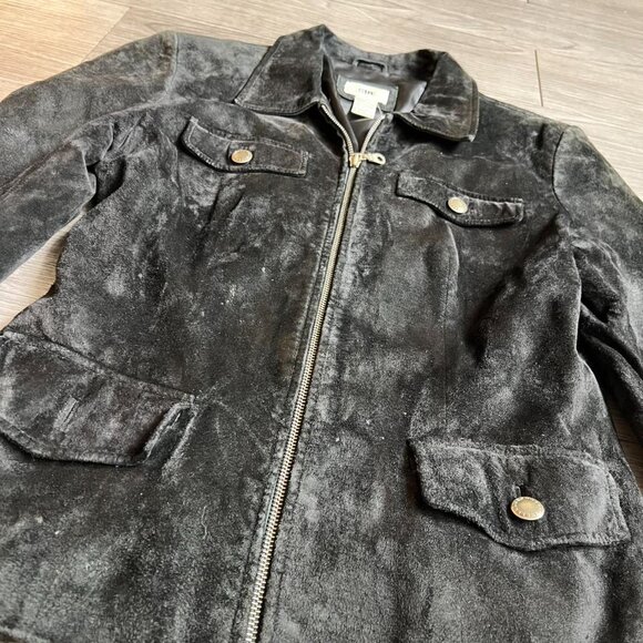 Vintage 90s BP Nordstrom Leather Suede Zip Up Collared Jacket Size S - Picture 3 of 6